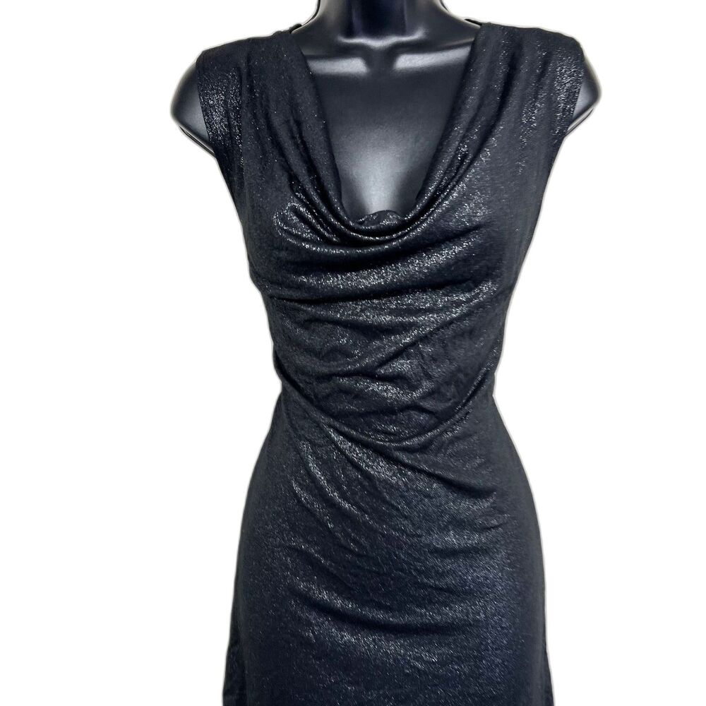VENUS Black Shimmer Sleeveless Bodycon Mini Dress Going Out Party Date Night Y2K